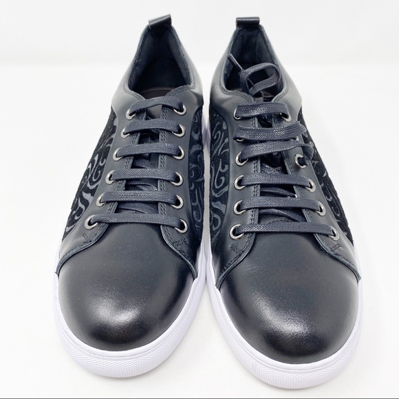 Robert Graham Men's Black Leather CREED Sneakers - Picture 10 of 10